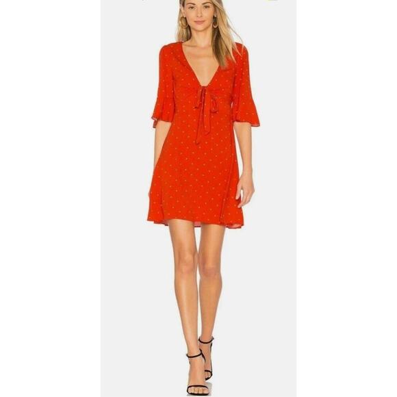 Free People Polka Dot Mini Dress Size 2 - Picture 1 of 6
